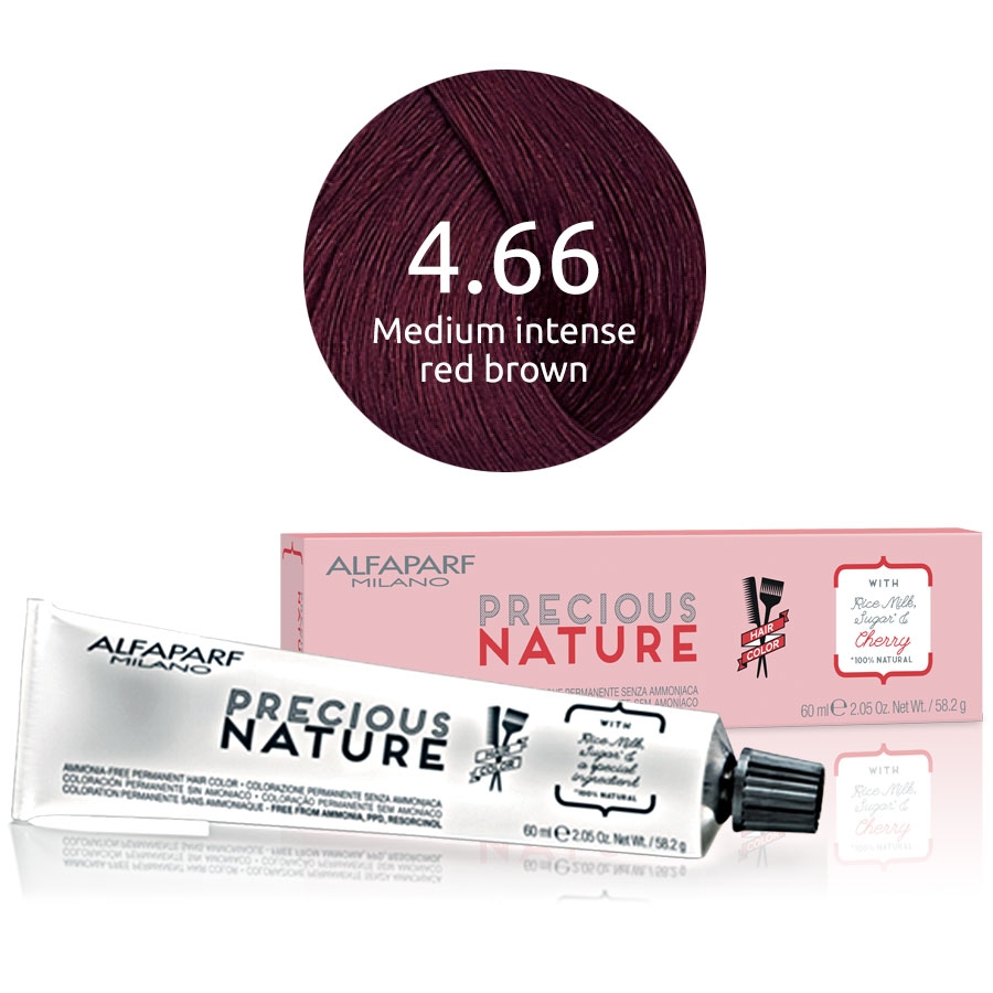 Alfaparf - Precious Nature - ammoniakfreie permanente Haarfarbe - 4.66 - 60 ml