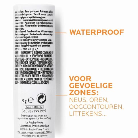 La Roche-Posay - Anthelios stick gevoelige zone SPF50 - 9 ml
