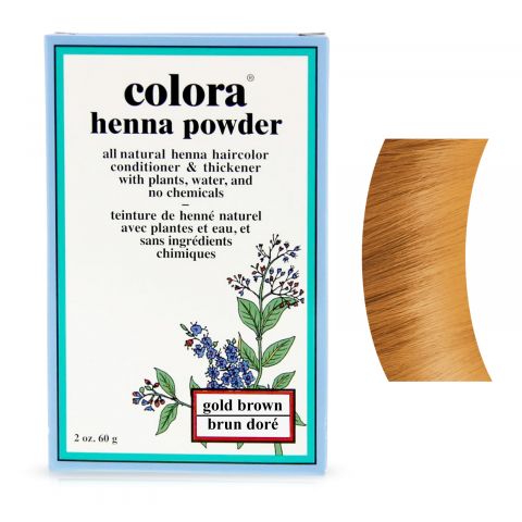 Colora Henna - Farbpulver - Goldbraun - 60 gr