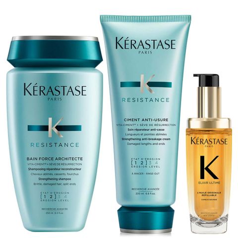 Kérastase - Résistance Shampoo + Conditiner + Elixir Ultime L'Huile Originale Hairoil Set