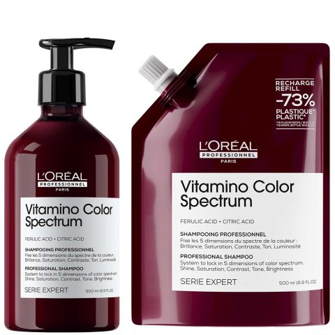 L'Oréal Professionnel - Vitamino Color Spectrum Shampoo 500 ml + Refill Shampoo 500 ml - Set