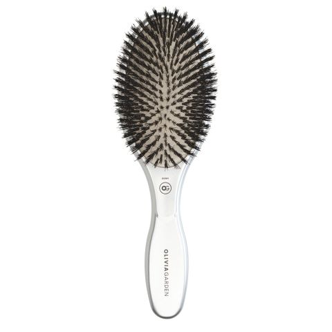 Olivia Garden - Care Oval - Boar - Haarborstel - Silver