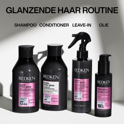 Redken - Acidic Color Gloss Shampoo + Conditioner + Leave-in Treatment + Shine Oil Set 