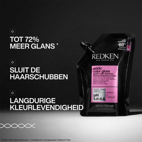 Redken - Acidic Color Gloss Shampoo 300 ml + Refill 500 ml - Set