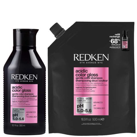 Redken - Acidic Color Gloss Shampoo 300 ml + Refill 500 ml - Set
