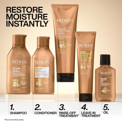 Redken - All Soft Shampoo 300 ml + Refill 500 ml + Conditioner 300 ml - Set