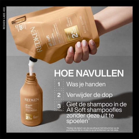 Redken - All Soft Shampoo 300 ml + Refill 500 ml + Conditioner 300 ml - Set