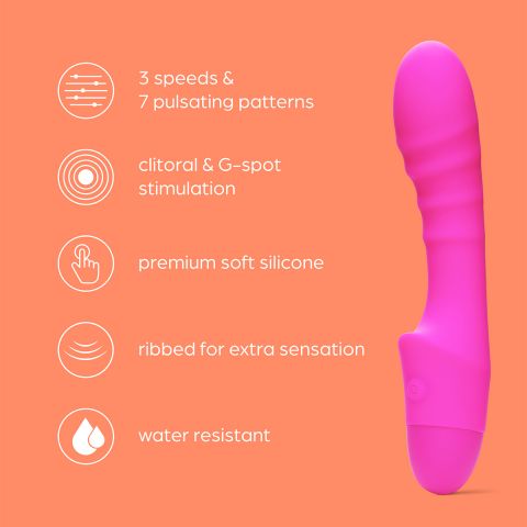 So Divine - Pash Ribbed Vibrator - Roze