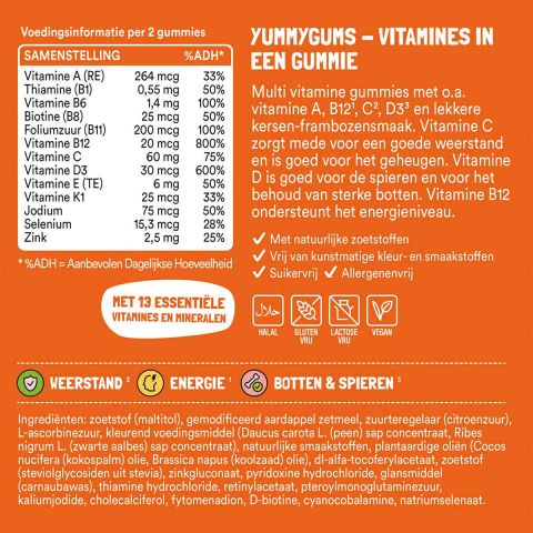 Yummygums - Multi+ Gummies - 60 Stück