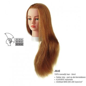 Sibel - Julie Blonde Praxis Kopf - Natürliches Haar - 40-60 cm