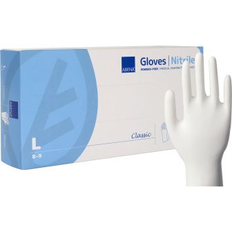 Abena Nitril Handschoenen Wit Poedervrij maat L 100 stuks