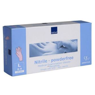Abena - Nitril Handschoenen Roze Poedervrij maat L - 100 stuks