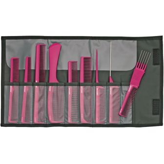 Jaguar - A-Line - Kämme Set inkl. Etui - 9-teilig - Metallic Pink