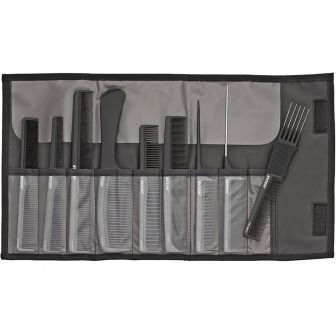 Jaguar - A-Line - Kämme Set inkl. Etui - 9-teilig - Schwarz - Carbon Edition