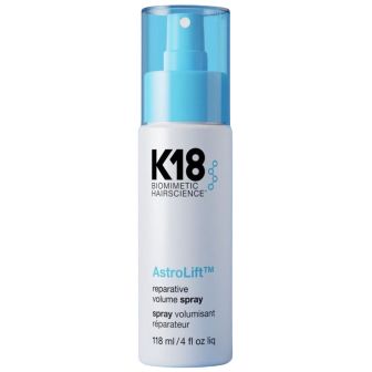 K18 Astrolift Reparative Volume Spray flacon met blauwe spraydop van 118 ml