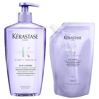 Kérastase Blond Absolu Bain Lumiére Shampoo 500 ml + Refill Shampoo 500 ml Vorteilset für entfärbtes Haar