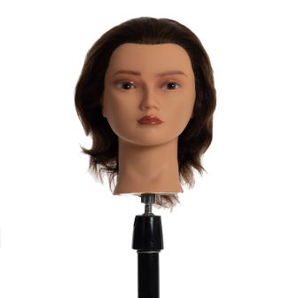 Heads Up Barbierkopf Kim Braunes Haar 15 cm