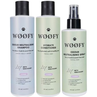 WØØFY Shampoo & Conditioner & Odour Neutralising Spray Lavendel Vorteilsset