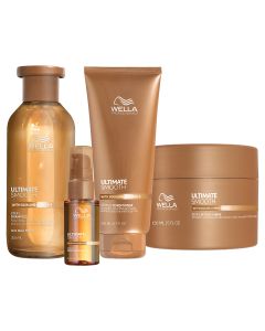 Wella Professionals Ultimate Smooth Shampoo, Conditioner, Haarmasker & Oil Serum Voordeelset