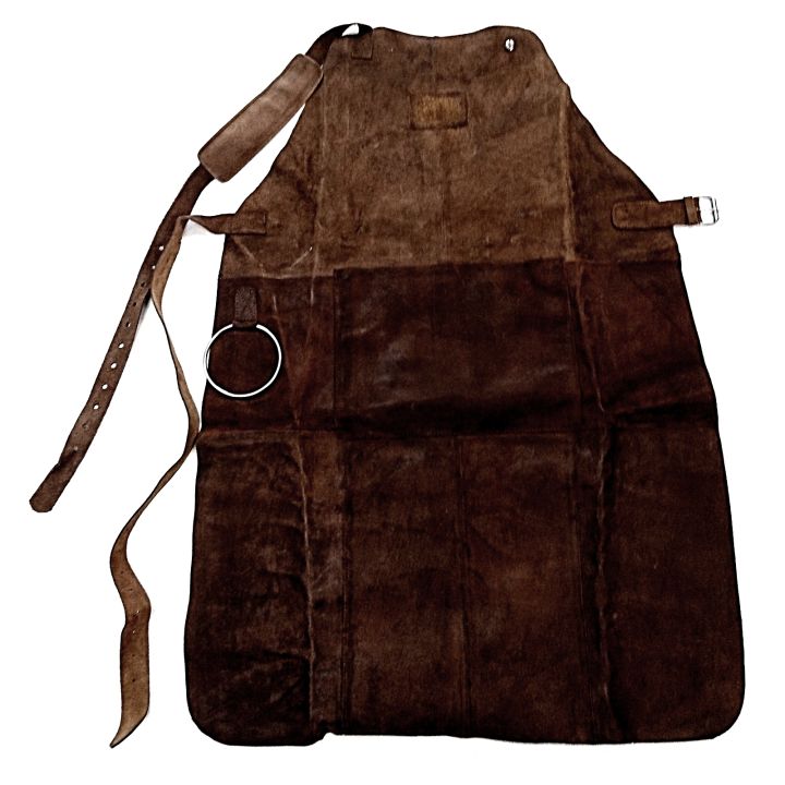Friseurschürze / Apron aus Leder - Dunkelbraun