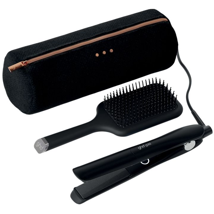 ghd Gold Styler Gift Set met stijltang, paddle brush en fluwelen etui