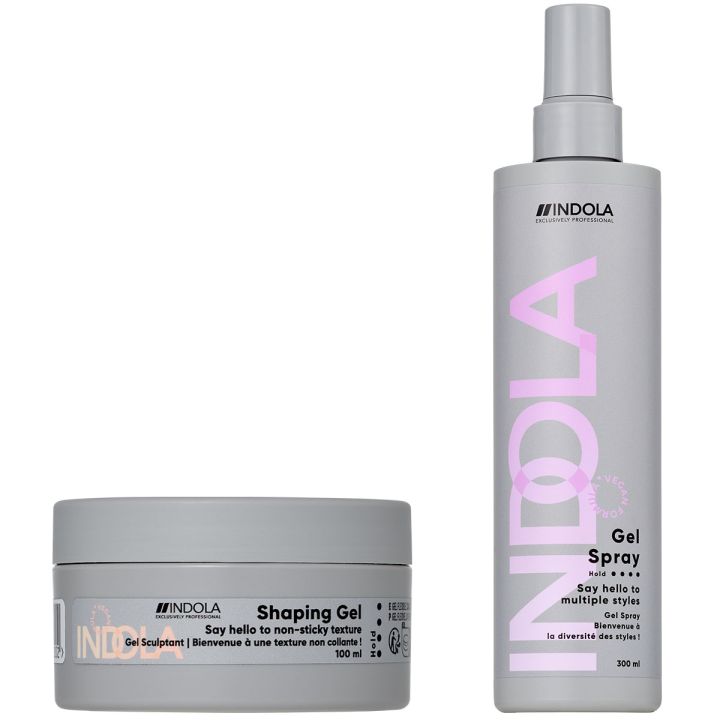 Indola - Styling - Slickback Essentials - Formgebendes Gel & Finish-Gel-Spray - Set