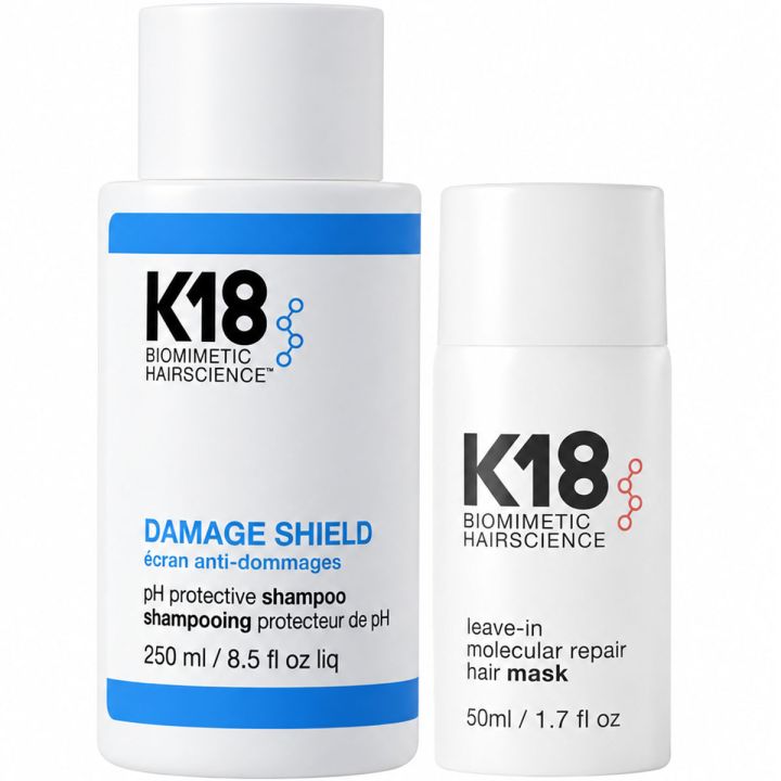K18 Damage Shield Shampoo & Leave In Molecular Relais Haarmaske