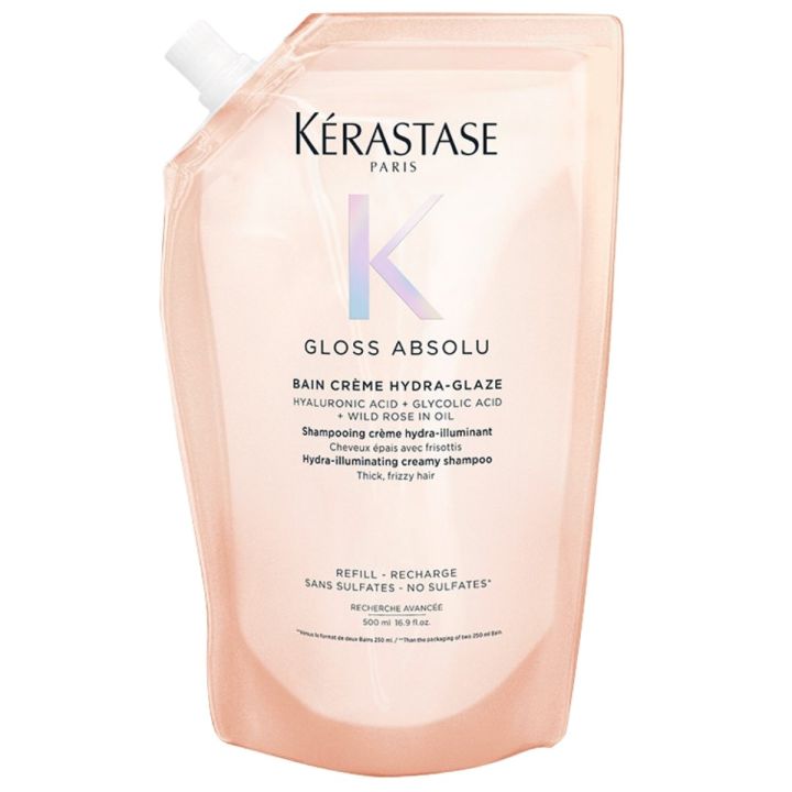 Kérastase Gloss Absolu Bain Riche Crème Hydra Glaze Refill Shampoo voor Dik en Pluizig Haar 500 ml