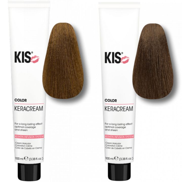 KIS KeraCream Color 6 N Donkerblond & 7 N Middelblond Haarfarbe Set