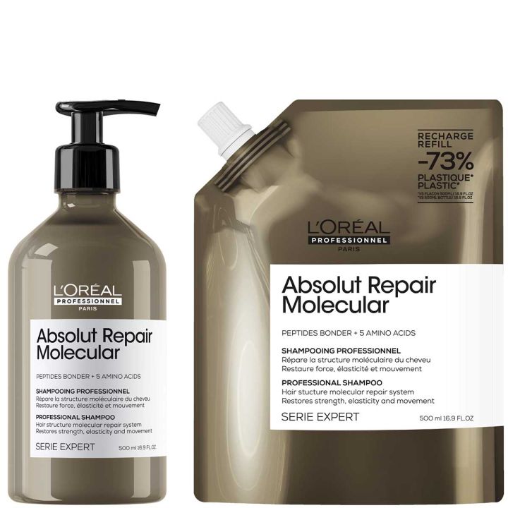L'Oréal Professionnel Absolut Repair Molecular Shampoo 500 ml + Refill Shampoo 500 ml Vorteilspack