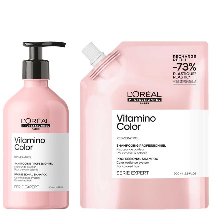 L'Oréal Professionnel Vitamino Farbe Shampoo 500 ml + Nachfüllshampoo 500 ml Vorteilspack
