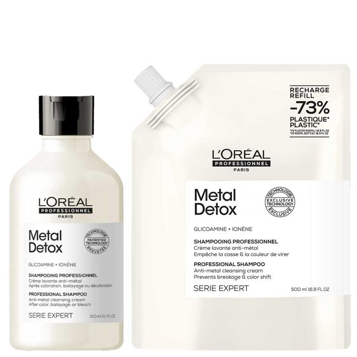 L'Oréal Professionnel Metal Detox Shampoo 300 ml + Refill Shampoo 500 ml Vorteilset