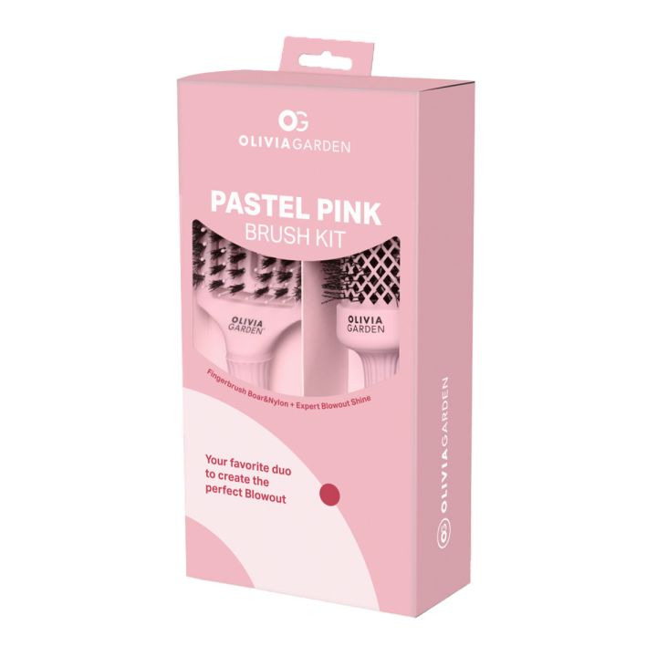 Olivia Garden - Pastellrosa Bürste & Fingerbrush - Blowout-Kit