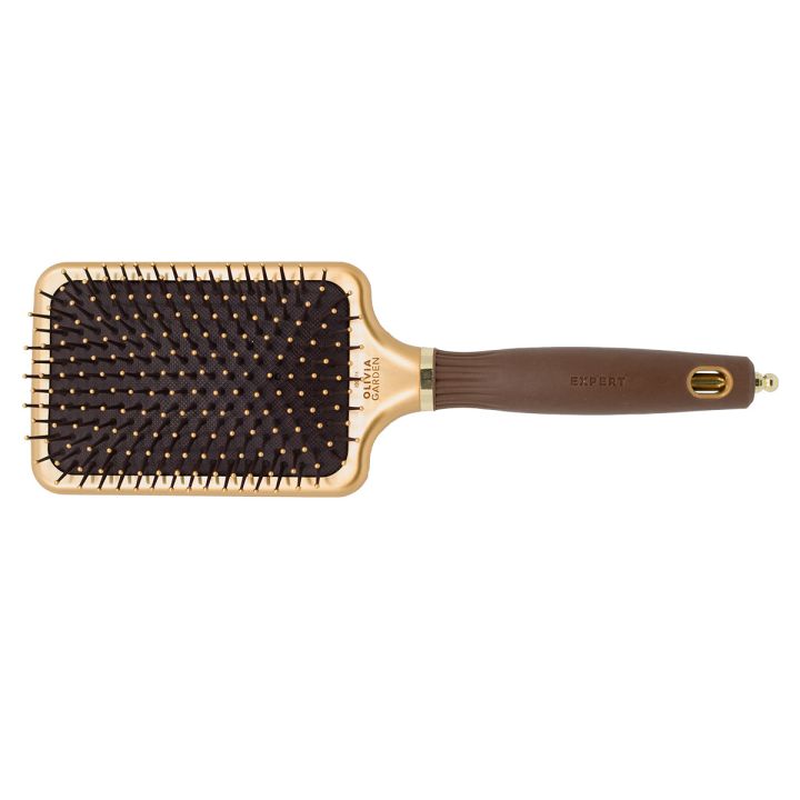Olivia Garden - Care Rectangular - Nylon Gold & Brown - Haarbürste - L