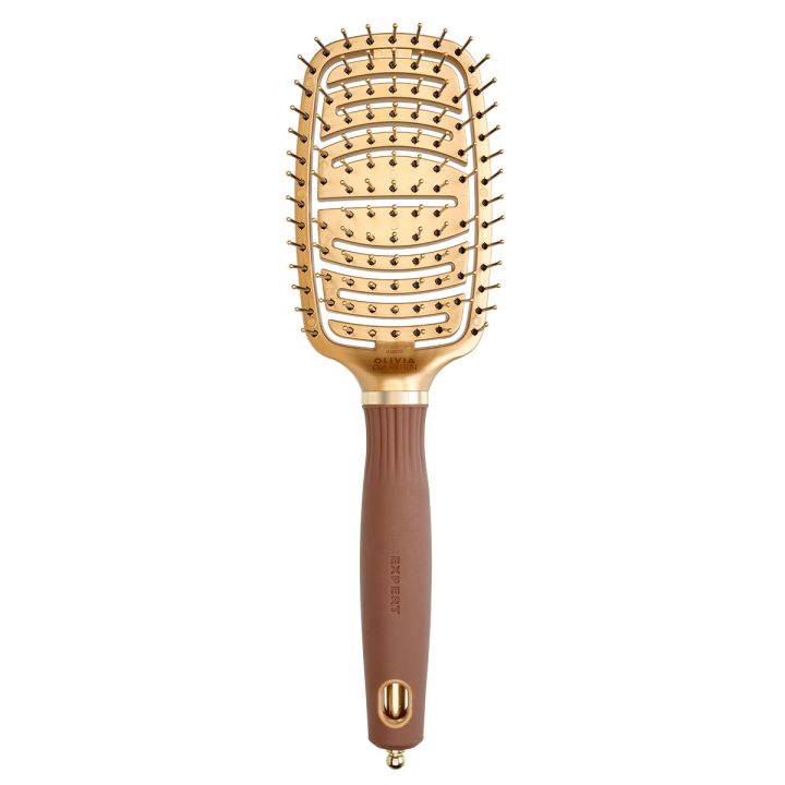 Olivia Garden - Expert Care - Nylon Haarbürste - Gold & Brown