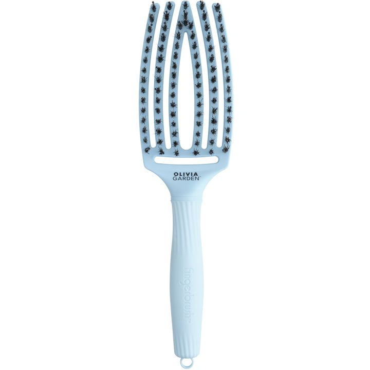 Olivia Garden FingerBrush Boar&Nylon Pastel Blue New
