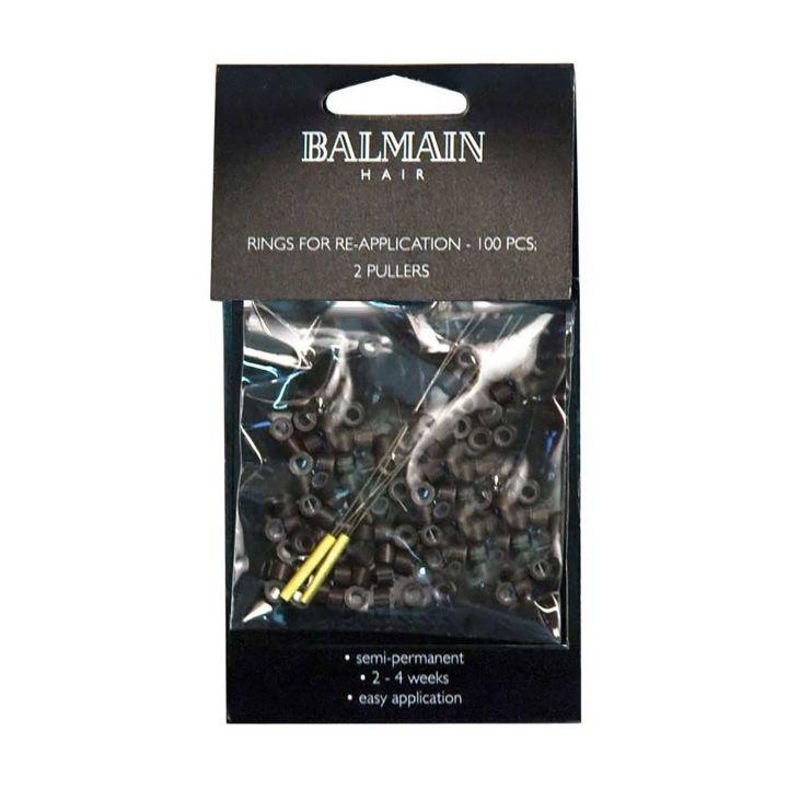 Balmain - DoubleHair - Länge &amp; Volumen fixierende Ringe - 100 Stück - Braun