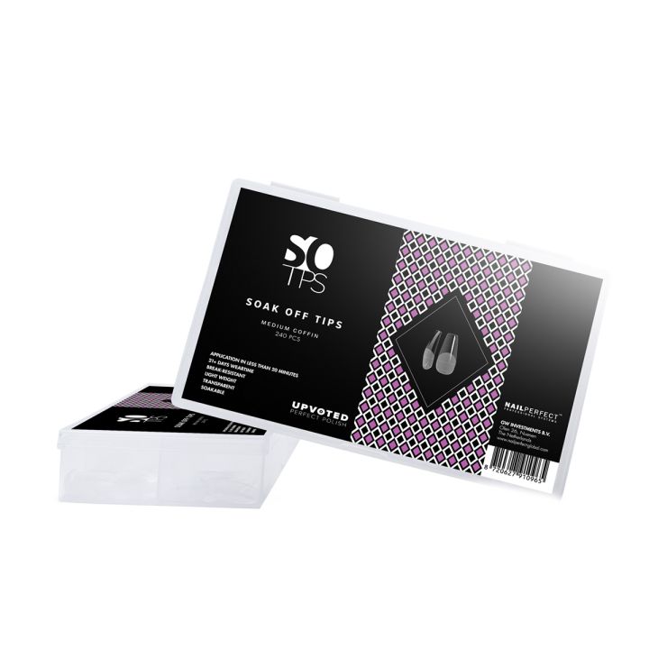 Upvoted - Soak Off Tips - Medium Coffin - 240 Stück