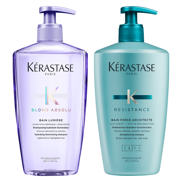 Kérastase - Bain Lumière Bain Architecte Shampoo - Voordeelset voor beschadigd blond haar