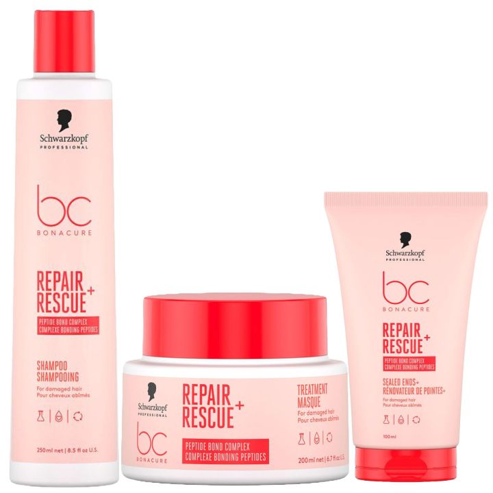 Schwarzkopf Repair Rescue Shampoo + Maske + Leave in Creme Set