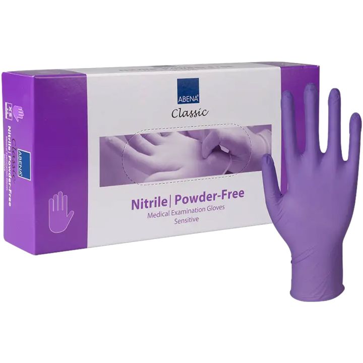 Abena Handschoenen Nitril Poedervrij Paars 100 stuks L