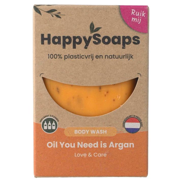 HappySoaps Body Wash Bar Oil You Need is Argan 100 gr