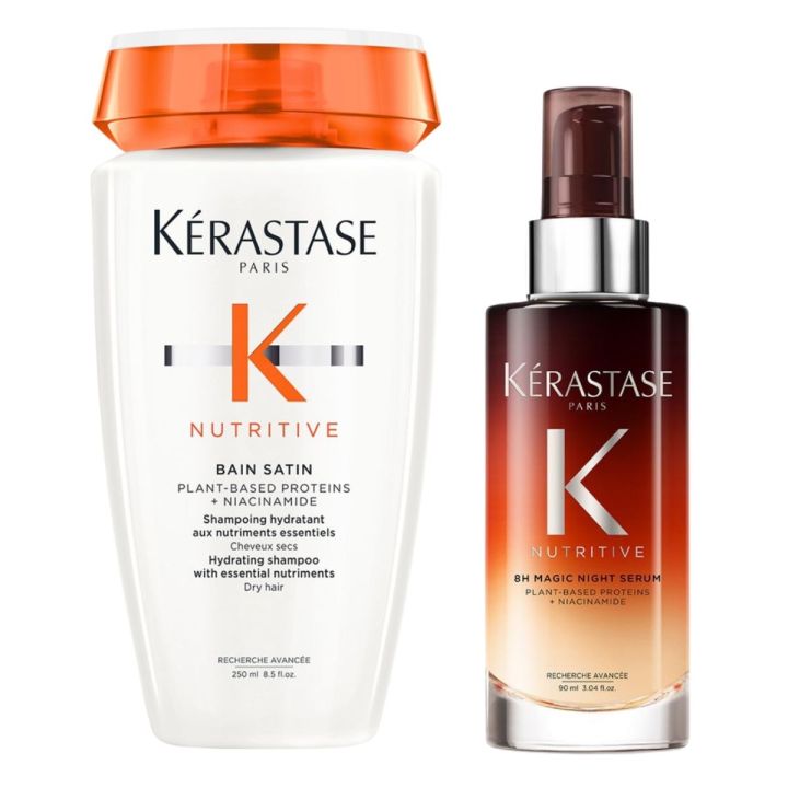 Kérastase Nutritive Shampoo + 8H Magic Night Serum Voordeelset Droog Haar