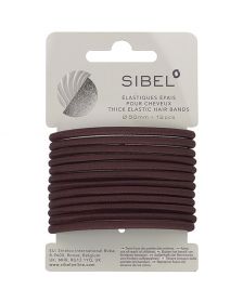 Sibel - Thick Elastic Hair Bands - Brown - 12 Stück