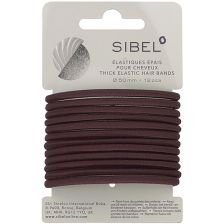 Sibel - Thick Elastic Hair Bands - Brown - 12 Stück