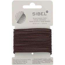 Sibel - Thin Elastic Hair Bands - Brown - 16 Stück