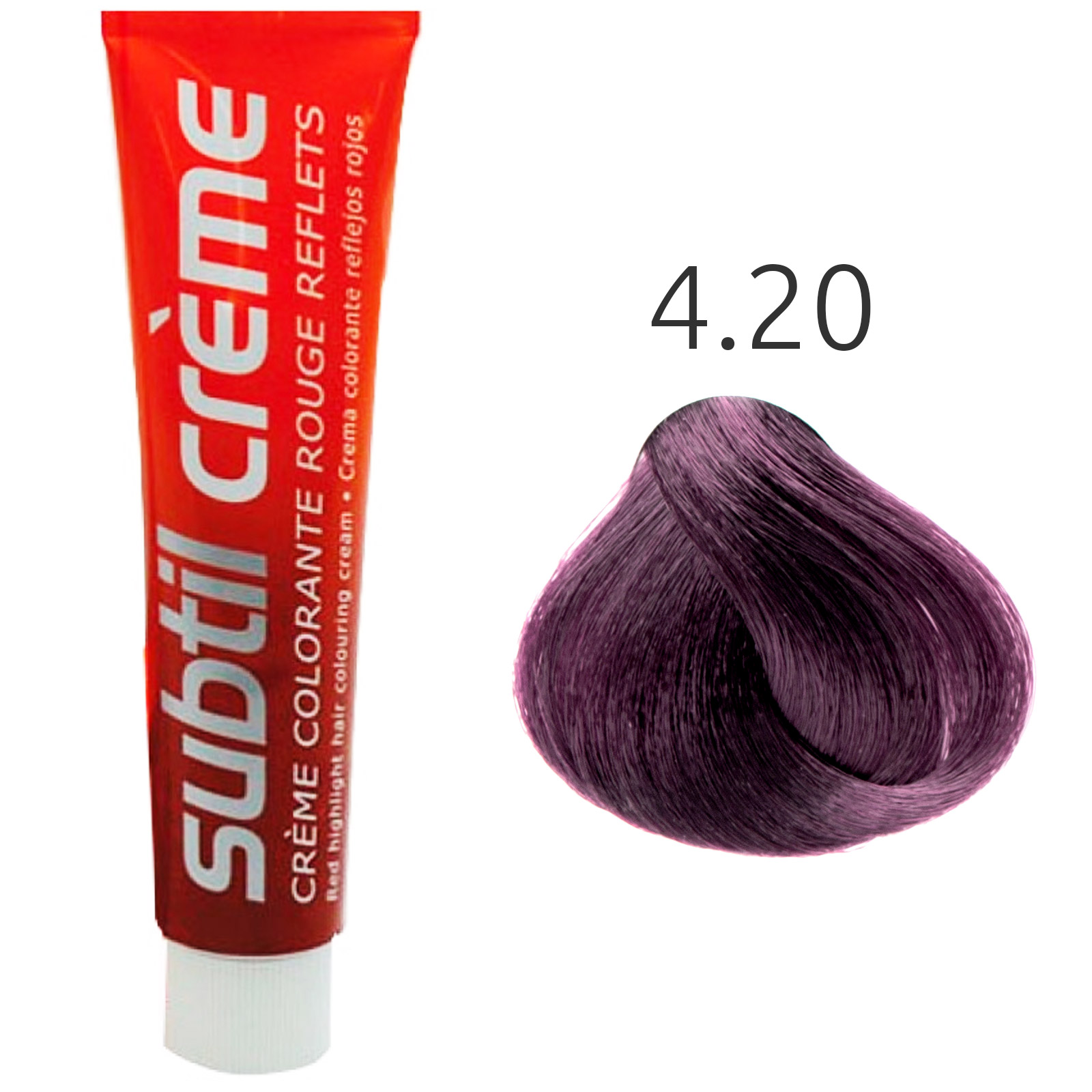 Subtil - Color - Crème Rouge Reflets - 4.20 Kastanje Violine Intensief - 60 ml